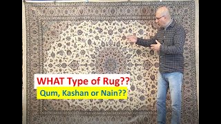 A MYSTERY Silk Persian Carpet Is it a Qom Kashan or Nain Rug [upl. by Asyral]