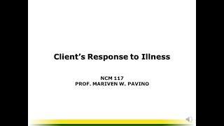 PSYCHIATRIC NURSING Client’s Response to Illness [upl. by Airamana]