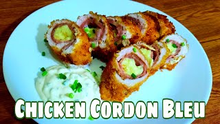 CHICKEN CORDON BLEU WITH GARLIC MAYO SAUCE  Meryl Vlogs [upl. by Nibaj435]