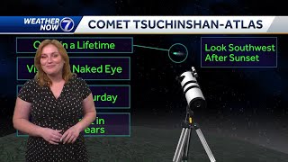 How to see onceinalifetime comet TsuchinshanATLAS this weekend in the Omaha area [upl. by Amsirac]