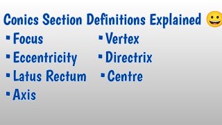 Conic Sections Class 11 introduction definitions explainedArghasree Palit [upl. by Billie]