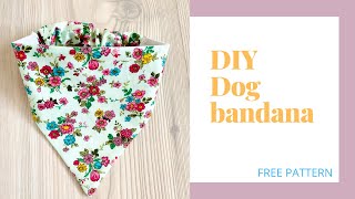 DIY How to sew dog bandana with scrunchie back Free pattern included [upl. by Jenny]