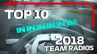 Top 10 Team Radio Clips of 2018 [upl. by Rohn]