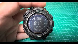 Chỉnh Giờ Đồng Hồ Casio Protrek PRW1500 How To Set The Time And Date Casio Protrek PRW1500 [upl. by Eirameinna]