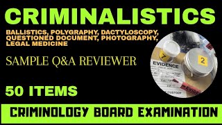 Criminology Board Exam Reviewer Criminalistics Sample QampA [upl. by Arrio]