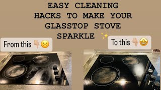 HOW TO MAKE YOUR GLASS TOP STOVE SPARKLE ​⁠✨ [upl. by Eniaj]