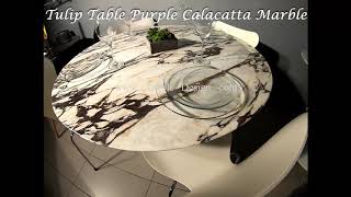 Tulip Table Purple Calacatta Marble [upl. by Addy]