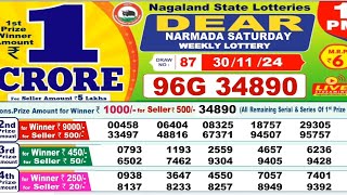 Nagaland lottery result today 1pm 30112024  morning Nagaland State Lottery Result Pdf [upl. by Fuchs131]