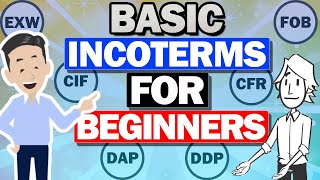 Explained about basic INCOTERMS for beginners EXWFOBCFRCIFDAPDDP [upl. by Ilellan]