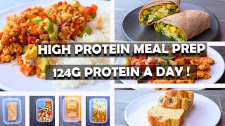 3 Days High Protein Meal Prep 124 G Protein a Day [upl. by Alleroif]