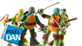 Nickelodeon Teenage Mutant Ninja Turtles Battle Shell Turtles Figures Video Review [upl. by Naleag518]