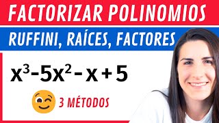 Cómo FACTORIZAR POLINOMIOS 📝 Ruffini Raíces Factores [upl. by Ezitram782]