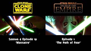 General Grievous Attacks the Nightsisters SCENE COMPARISON  The Clone Wars VS Tales of the Empire [upl. by Tom]