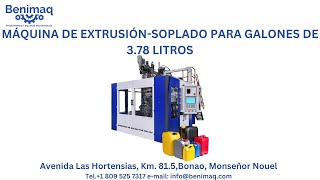 MÁQUINA DE EXTRUSIÓN SOPLADO PARA GALONES DE 378 LITROS [upl. by Eniamej]