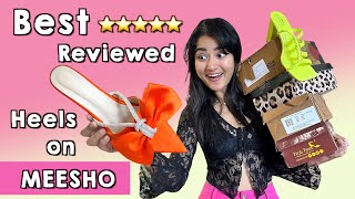 Trying Best Reviewed Heels from Meesho  Is it Worth it [upl. by Lekym]