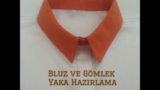 Gömlek ve Bluz Yaka Hazırlık Dikimi How To Sew A Shirt Collar Part 1 [upl. by Kho275]