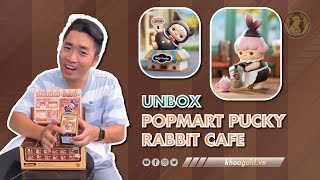 Unbox Pop Mart Chú Thỏ Pucky Rabbit Cafe  Full Set khoagold review arttoy blindbox [upl. by Gnut]