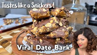 How to make the Date Bark that tastes like a Snickers bar  Nutritional facts medjool datescake [upl. by Nnylyt]