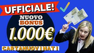 🔴 UFFICIALE❗️ Nuovo Bonus da 1000€ in Legge di Bilancio 2025 Carta dei Nuovi Nati [upl. by Semyaj]