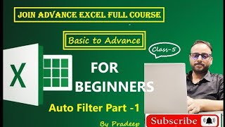 Auto Filter Advanced excel  Class 5  HOW TO USE AUTO FILTER [upl. by Silevi]