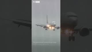 Planes struggle to land at Bristol Airport in strong winds [upl. by Chrystel129]