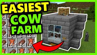 EASIEST MINECRAFT BEDROCK Edition 121 COW Farm  Leather amp Food Farm [upl. by Terrence]