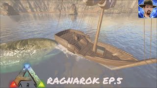 ARK RAGNAROK EP 5 HUNTING LEEDSICHTHYS SUNKEN SHIP [upl. by Neitsirhc]