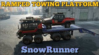 Ramped Towing Platform  New Frame Addon quick demonstration  Season 5 SnowRunner [upl. by Fital]