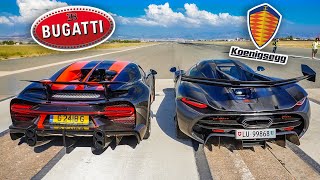 BUGATTI vs KOENIGSEGG Drag Racing the WORLDS MOST EXPENSIVE CARS [upl. by Ecnerewal]