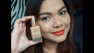 SWATCH  REVIEW VIDEO Estee Lauder Double Wear Stay In Place Makeup Tawny 3W1 [upl. by Yerhcaz]