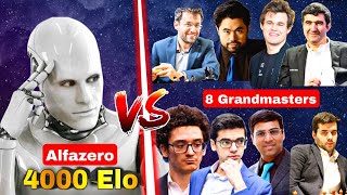 8 Grandmasters Together Play against Alfazero 4000 elo  chess strategy  Alphazero vs GM  Levy [upl. by Annayad384]