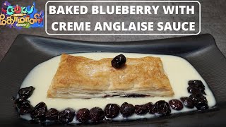 Baked Blueberry with Creme Anglaise Sauce  Cook with Comali Ashwin recipe  Abithas Kitchen [upl. by Eboj150]