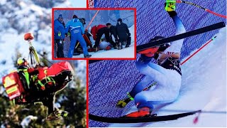 Aleksander Aamodt Kilde airlifted from course after downhill crash at Wengen  Aamodt Kilde Sturz [upl. by Cyma]