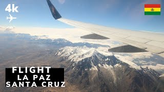 4K Flight from La Paz to Santa Cruz🇧🇴 View from the windowWith takeoff and landing Bolivia2022 [upl. by Isewk]