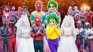 What If 10 SUPERHERO in 1 HOUSE   SpiderMan amp JOKER Rescue Bride Was Kidnapped LIVE ACTION [upl. by Arammat]