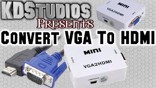 Convert VGA To HDMI With AudioEasy  VGA2HDMI Mini  How To Tutorial  Review [upl. by Yentihw]