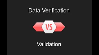 Data Verification Vs Validation [upl. by Gwynne]