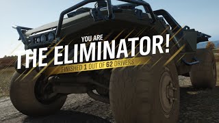 FINISHING 1ST OUT OF 62 DRIVERS IN LEVEL 7 M12S WARTHOG CST  Forza Horizon 4  Eliminator [upl. by Meehyrb337]