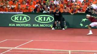 Davis Cup 2003 Federer vs Sluiter Highlights [upl. by Yeung]