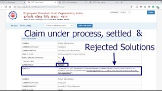 PF amp pension claim status explained under process Settled amp rejected solutions [upl. by Harshman]