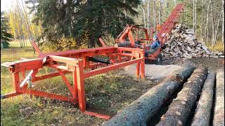 Firewood MillSplitterStacker  Medium Log [upl. by Yanaj]