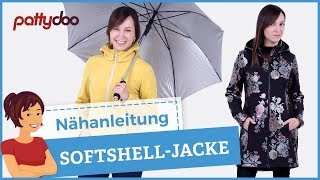 Anleitung Softshelljacke mit abnehmbarer Kapuze Taschen und Reißverschluss nähen [upl. by Krystle]