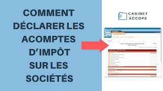 ACOMPTES D’IMPÔT SUR LES SOCIÉTÉS  Comment les CALCULER DÉCLARER et PAYER 2019  2020  France [upl. by Retsev]