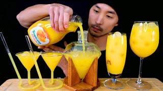 ASMR DRINKING COLD ORANGE JUICE  ICE ASMR  REFRESHING 9999 SATISFACTION SLEEP DIAMOND GLASS [upl. by Hamnet]