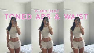 15MIN toned ab amp waist Pilates workout  no repeats  beginner friendly [upl. by Asela857]