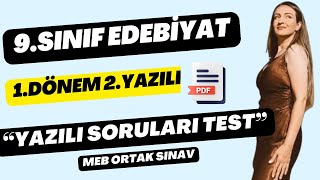 9SINIF EDEBİYAT 1 DÖNEM 2YAZILI  YAZILI SORULARI  TEST  ORTAK YAZILI  FULL TEKRAR [upl. by Yaja]