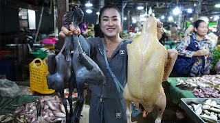 Market show Yummy black chickens and duck cooking  Countryside Life TV [upl. by Lleruj]