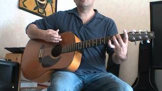 Cours  tuto  guitare pour Hexagone  Renaud  partition en tab [upl. by Ardiekal]