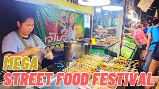 Amazing STREET FOOD and More  Phra Samut Chedi Festival Thailand [upl. by Elimac]