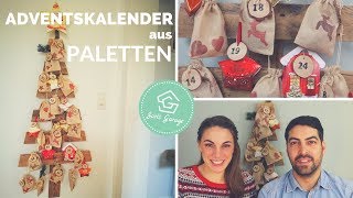 Adventskalender aus Europaletten selber basteln DIY  Kalender aus Paletten selber bauen [upl. by Cohby]